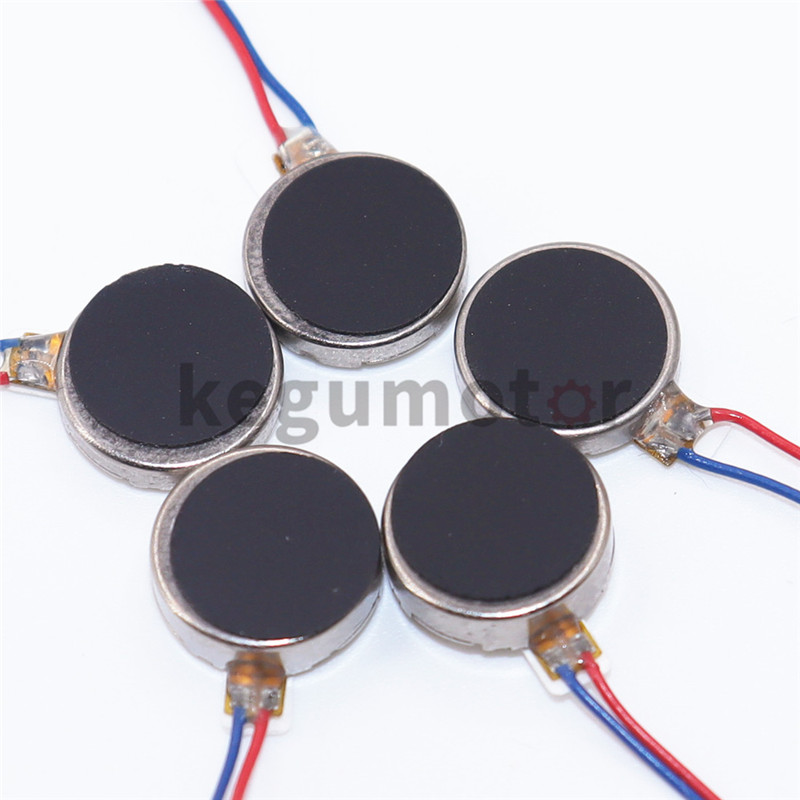 DC3V 8mm 10 mm Dia Mobile Phone Coin Flat Vibrating Vibration Motor w Wire US 
